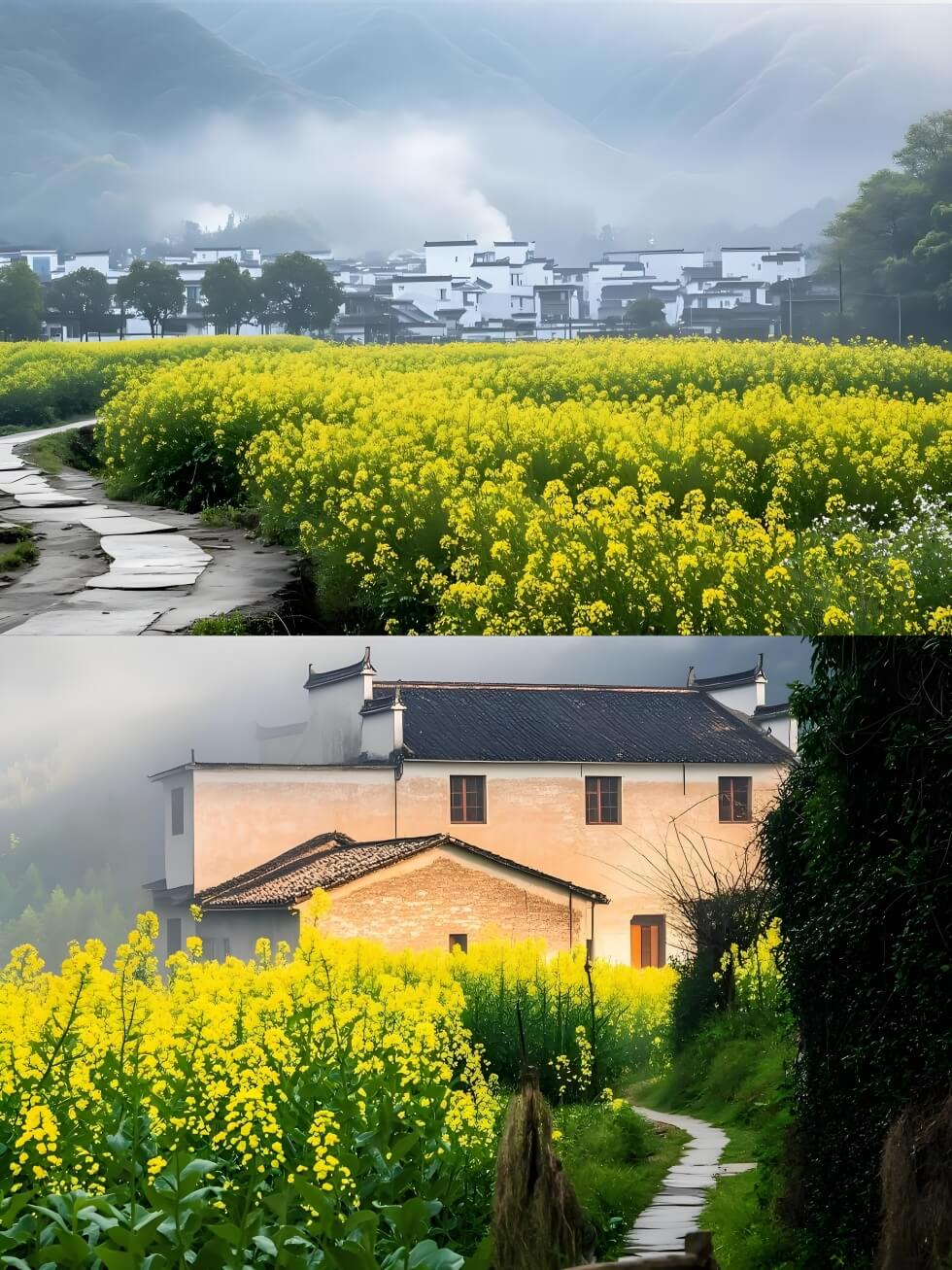 江西婺源篁岭春日油菜花海攻略：梯田花田与徽派古村完美融合-峰峦文旅景区有限公司