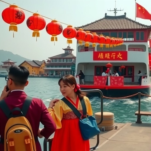 韩国游客赴华“跨海迎新”