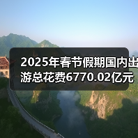 2025年春节假期国内出游总花费6770.02亿元，同比增长7.0%（图4）