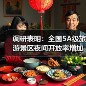 调研表明：全国5A级旅游景区夜间开放率增加至63%（图3）