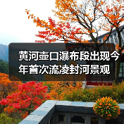 黄河壶口瀑布段出现今年首次流凌封河景观(图2) 黄河壶口瀑布段出现今年首次流凌封河景观(图2)