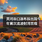 黄河壶口瀑布段出现今年首次流凌封河景观(图4) 黄河壶口瀑布段出现今年首次流凌封河景观(图4)
