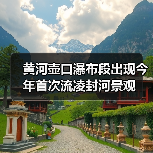 黄河壶口瀑布段出现今年首次流凌封河景观(图3) 黄河壶口瀑布段出现今年首次流凌封河景观(图3)