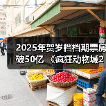 2025年贺岁档档期票房破50亿 《疯狂动物城2》《阿凡达3》《得闲谨制》分列前三